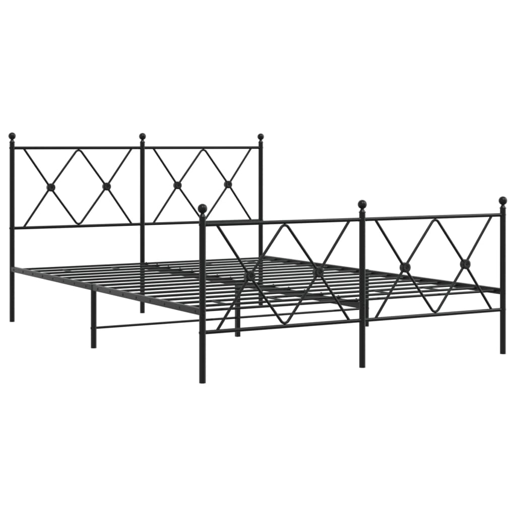 Bedframe met hoofd- en voeteneinde metaal zwart 140x200 cm Bedden & bedframes | Creëer jouw Trendy Thuis | Gratis bezorgd & Retour | Trendy.nl