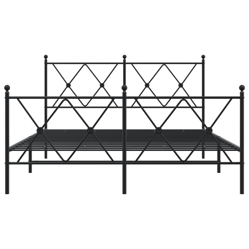 Bedframe met hoofd- en voeteneinde metaal zwart 140x200 cm Bedden & bedframes | Creëer jouw Trendy Thuis | Gratis bezorgd & Retour | Trendy.nl