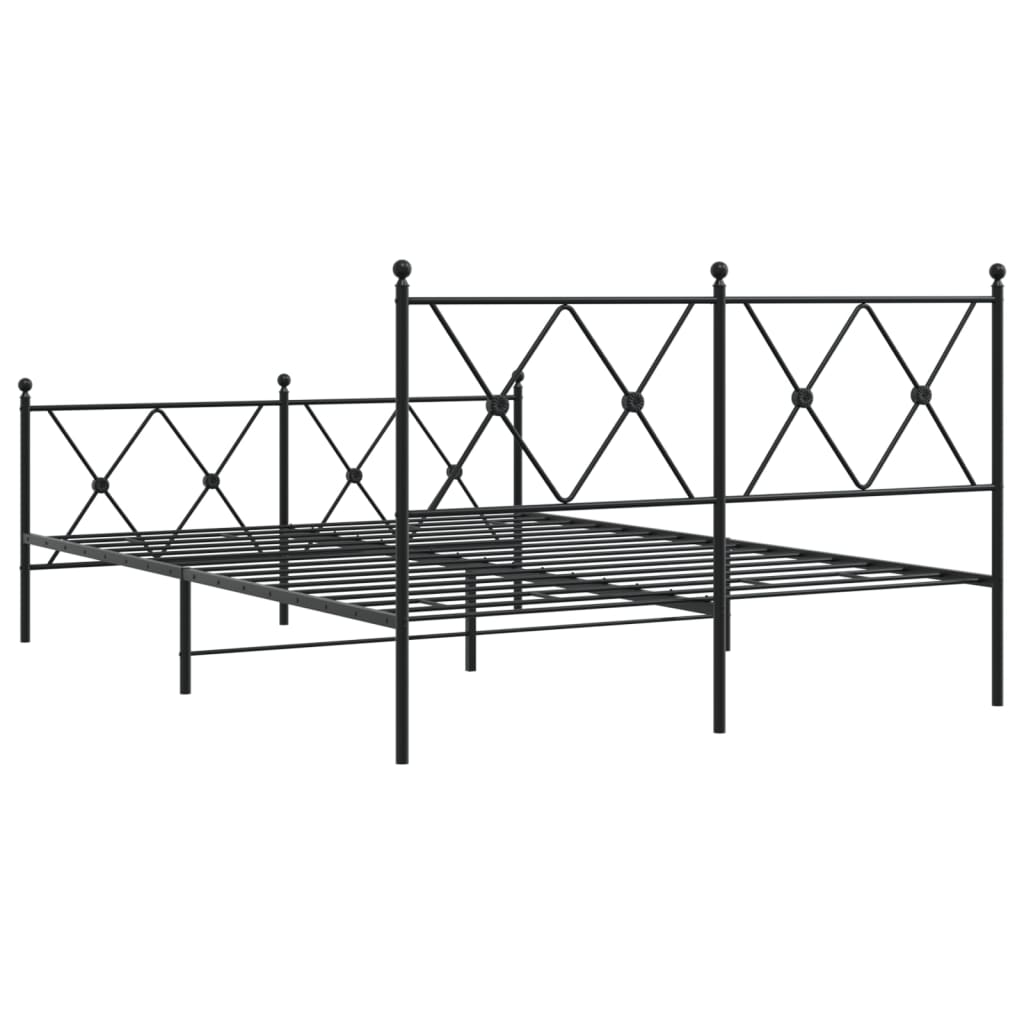 Bedframe met hoofd- en voeteneinde metaal zwart 140x200 cm Bedden & bedframes | Creëer jouw Trendy Thuis | Gratis bezorgd & Retour | Trendy.nl