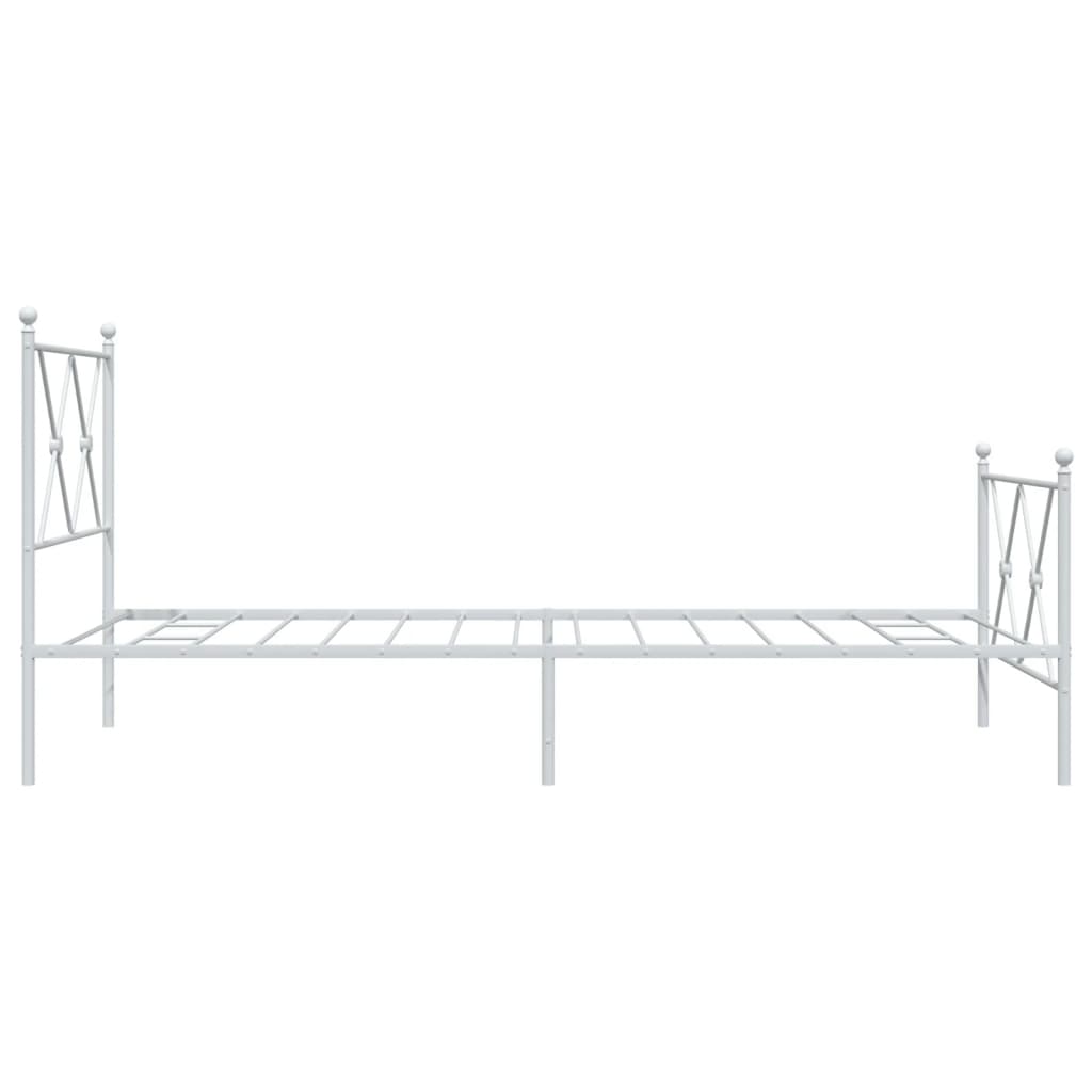 Bedframe met hoofd- en voeteneinde metaal wit 90x190 cm Bedden & bedframes | Creëer jouw Trendy Thuis | Gratis bezorgd & Retour | Trendy.nl