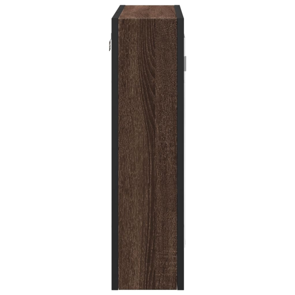 Badkamerspiegelkast 60x16x60 cm bewerkt hout bruin eikenkleurig Kaptafels | Creëer jouw Trendy Thuis | Gratis bezorgd & Retour | Trendy.nl