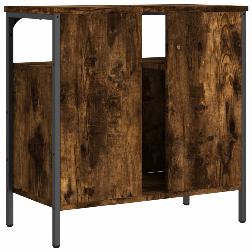 Badkamerkast 60x30x60 cm bewerkt hout gerookt eikenkleurig Kaptafels | Creëer jouw Trendy Thuis | Gratis bezorgd & Retour | Trendy.nl