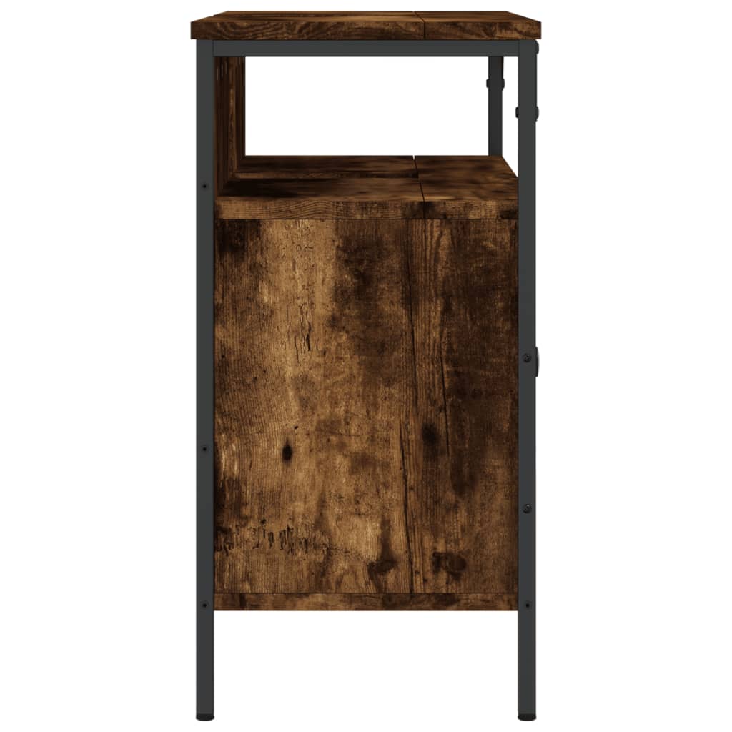 Badkamerkast 80x30x60 cm bewerkt hout gerookt eikenkleurig Kaptafels | Creëer jouw Trendy Thuis | Gratis bezorgd & Retour | Trendy.nl