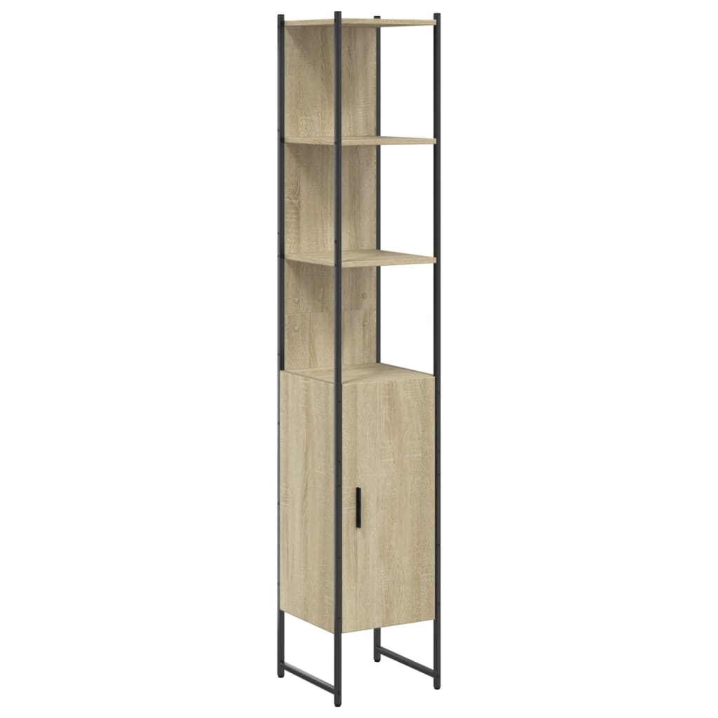 Badkamerkast 33x33x185,5 cm bewerkt hout sonoma eikenkleurig Kaptafels | Creëer jouw Trendy Thuis | Gratis bezorgd & Retour | Trendy.nl