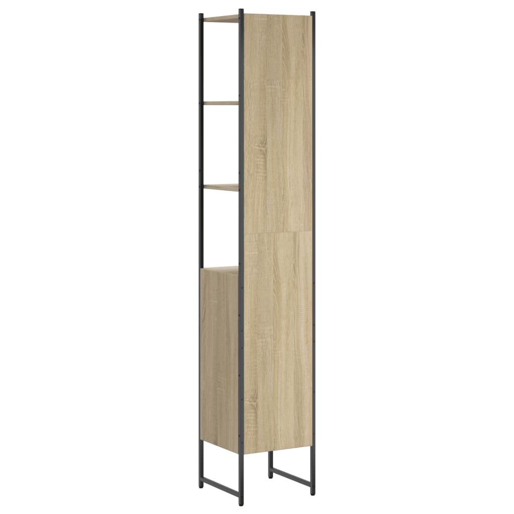 Badkamerkast 33x33x185,5 cm bewerkt hout sonoma eikenkleurig Kaptafels | Creëer jouw Trendy Thuis | Gratis bezorgd & Retour | Trendy.nl