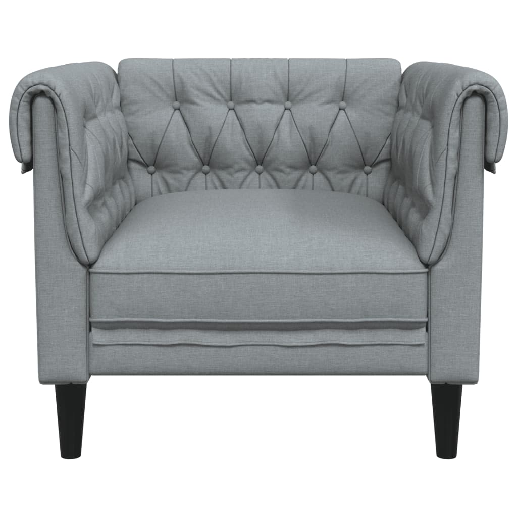 Fauteuil Chesterfield-stijl stof lichtgrijs Banken | Creëer jouw Trendy Thuis | Gratis bezorgd & Retour | Trendy.nl