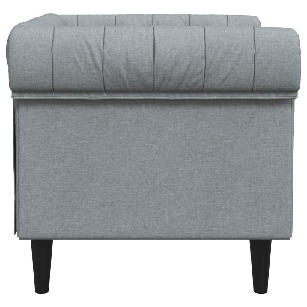 Fauteuil Chesterfield-stijl stof lichtgrijs Banken | Creëer jouw Trendy Thuis | Gratis bezorgd & Retour | Trendy.nl