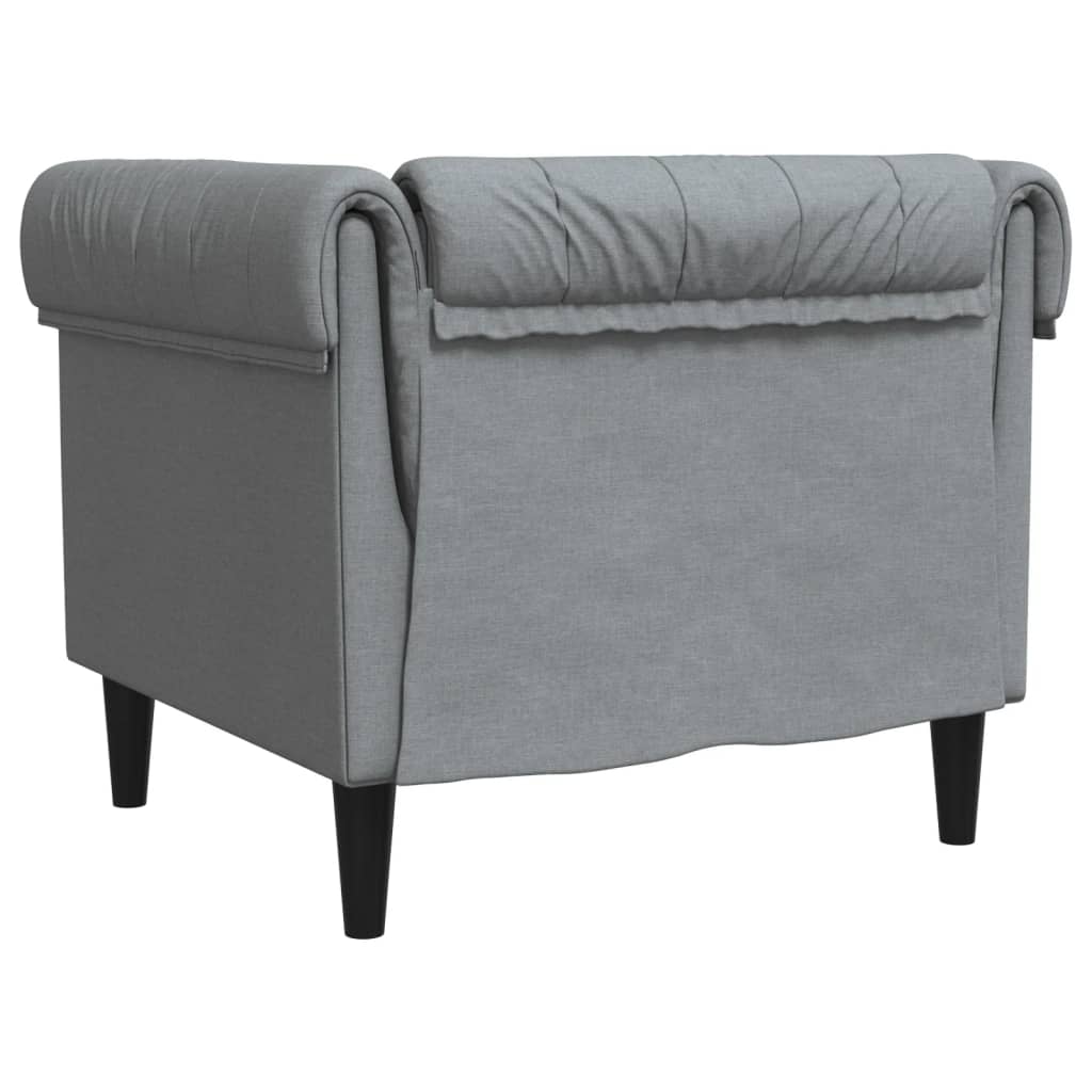 Fauteuil Chesterfield-stijl stof lichtgrijs Banken | Creëer jouw Trendy Thuis | Gratis bezorgd & Retour | Trendy.nl