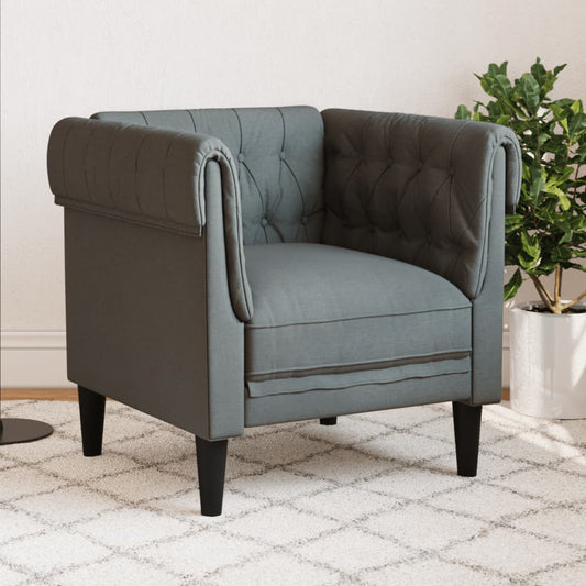 Fauteuil Chesterfield-stijl stof donkergrijs