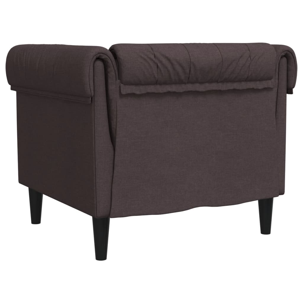 Fauteuil Chesterfield-stijl stof donkerbruin