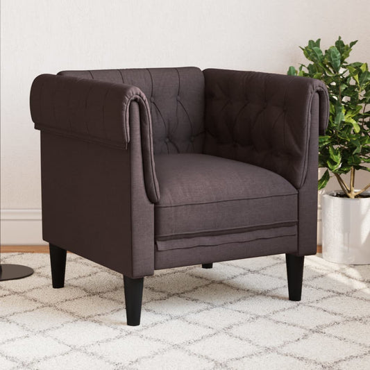 Fauteuil Chesterfield-stijl stof donkerbruin