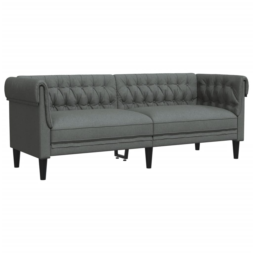 Driezitsbank Chesterfield-stijl stof donkergrijs Banken | Creëer jouw Trendy Thuis | Gratis bezorgd & Retour | Trendy.nl