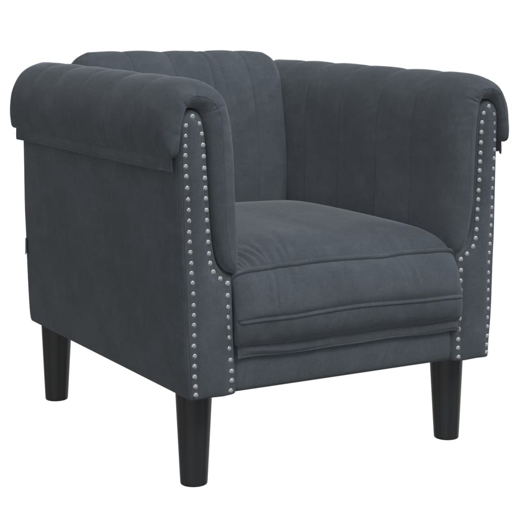 Fauteuil fluweel donkergrijs Banken | Creëer jouw Trendy Thuis | Gratis bezorgd & Retour | Trendy.nl