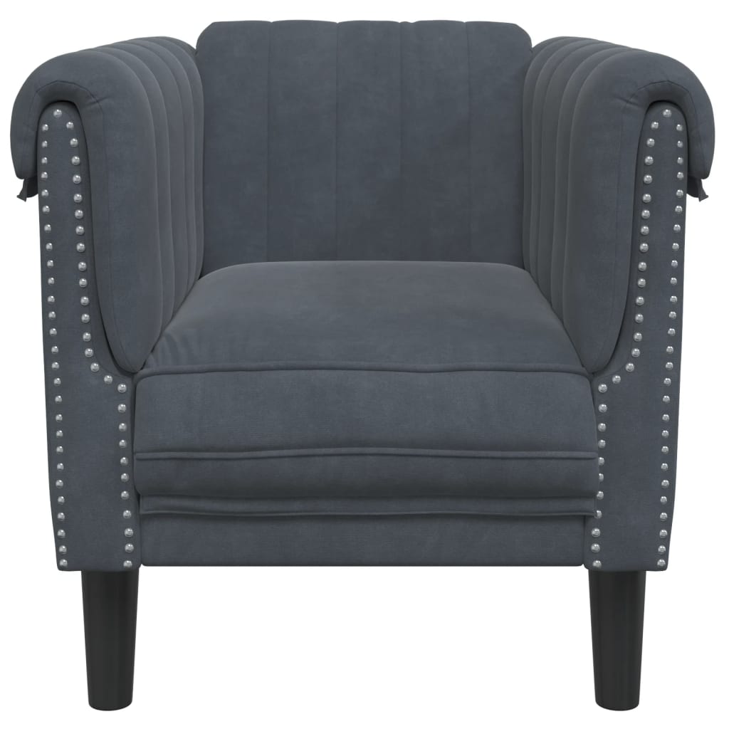 Fauteuil fluweel donkergrijs Banken | Creëer jouw Trendy Thuis | Gratis bezorgd & Retour | Trendy.nl