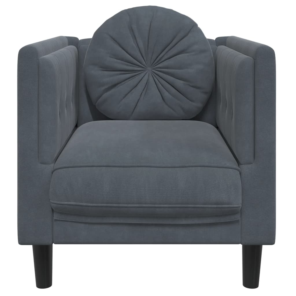 Fauteuil met kussens fluweel donkergrijs Banken | Creëer jouw Trendy Thuis | Gratis bezorgd & Retour | Trendy.nl