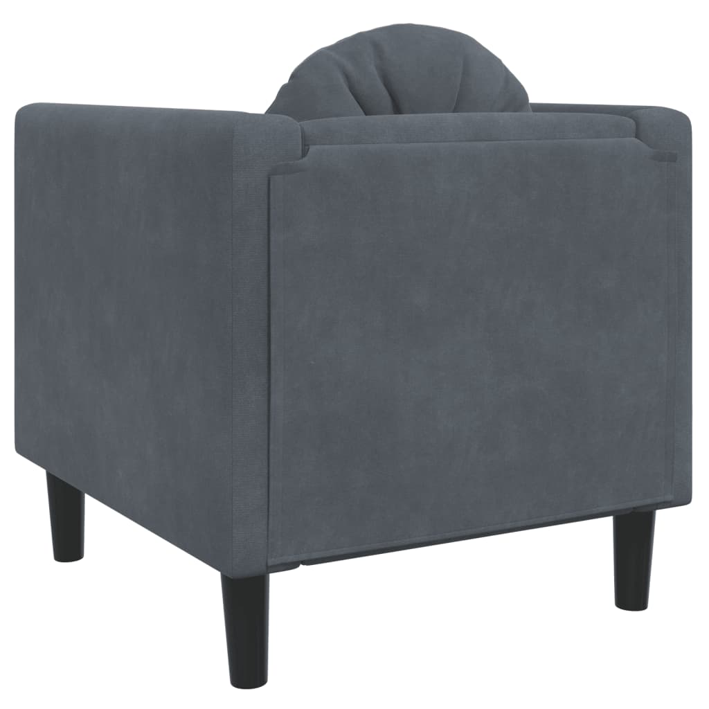 Fauteuil met kussens fluweel donkergrijs Banken | Creëer jouw Trendy Thuis | Gratis bezorgd & Retour | Trendy.nl