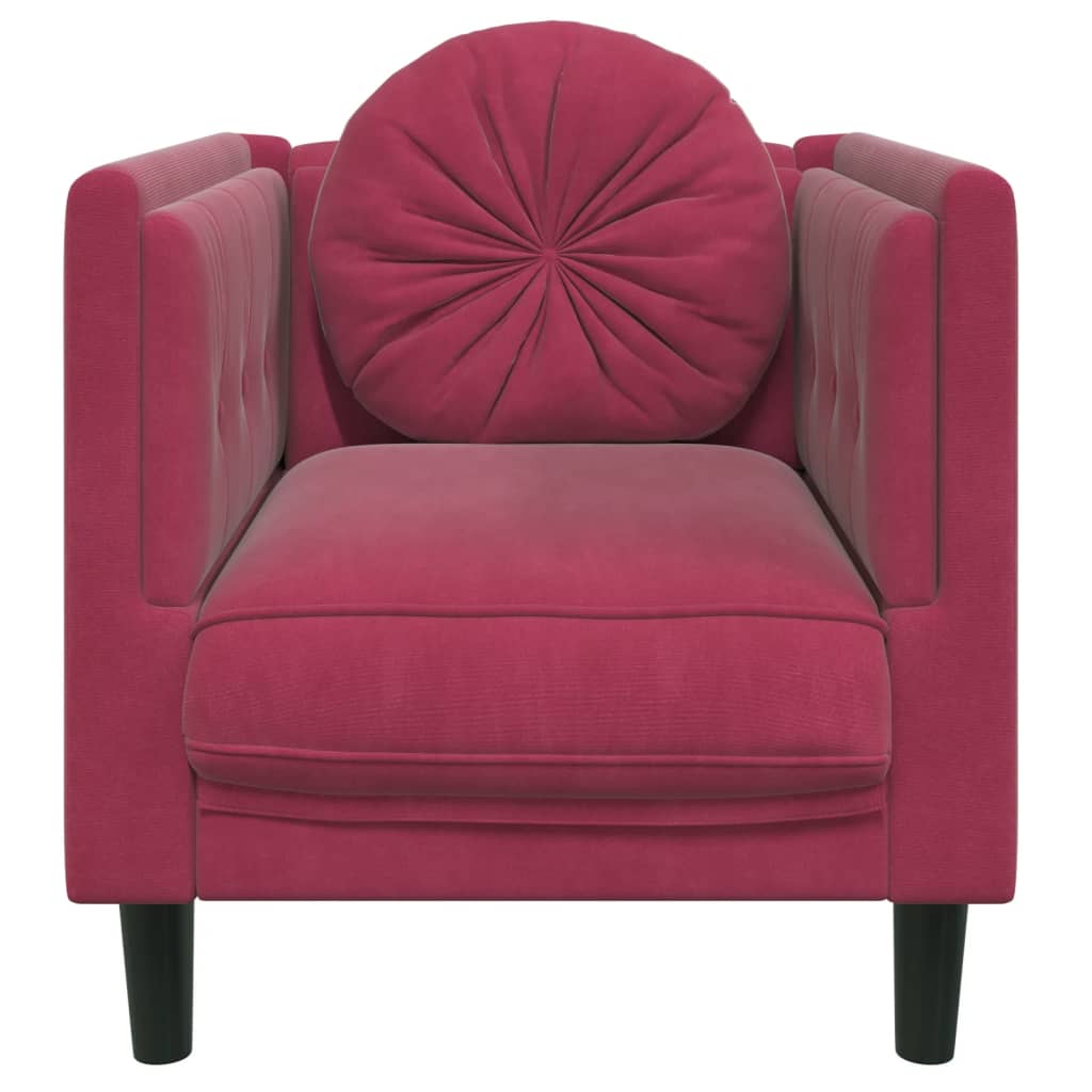 Fauteuil met kussen fluweel wijnrood Banken | Creëer jouw Trendy Thuis | Gratis bezorgd & Retour | Trendy.nl