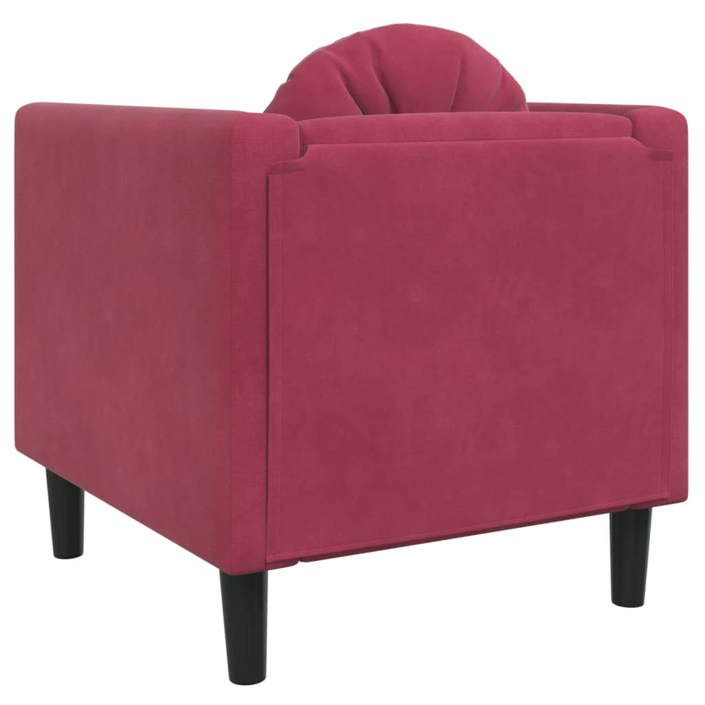 Fauteuil met kussen fluweel wijnrood Banken | Creëer jouw Trendy Thuis | Gratis bezorgd & Retour | Trendy.nl