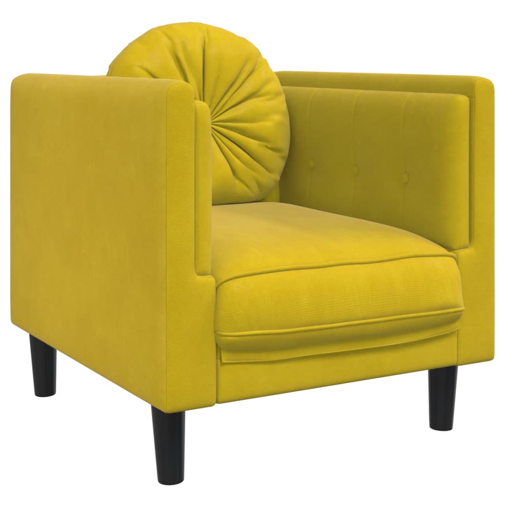 Fauteuil met kussen fluweel geel Banken | Creëer jouw Trendy Thuis | Gratis bezorgd & Retour | Trendy.nl