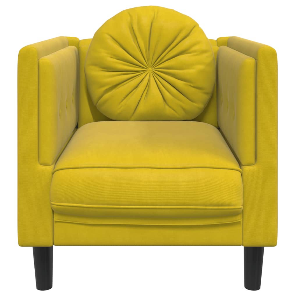 Fauteuil met kussen fluweel geel Banken | Creëer jouw Trendy Thuis | Gratis bezorgd & Retour | Trendy.nl