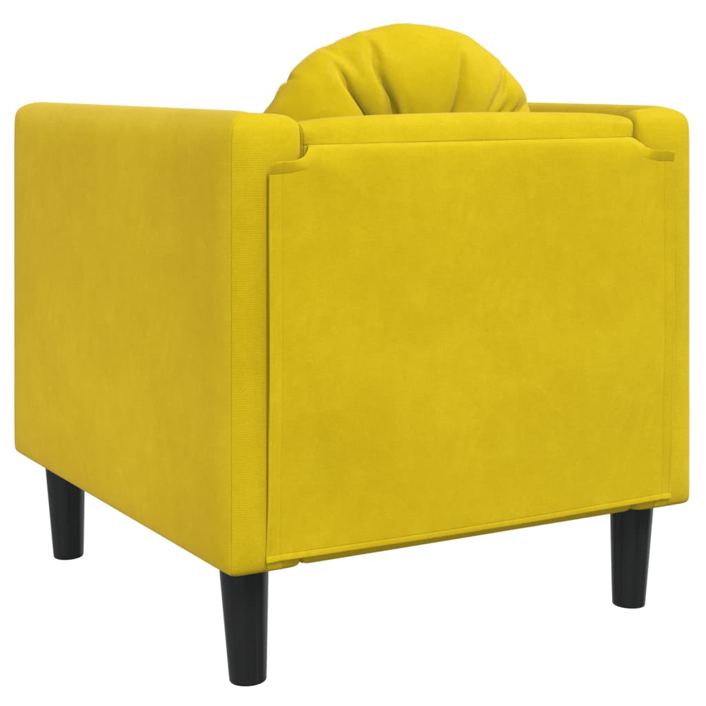 Fauteuil met kussen fluweel geel Banken | Creëer jouw Trendy Thuis | Gratis bezorgd & Retour | Trendy.nl