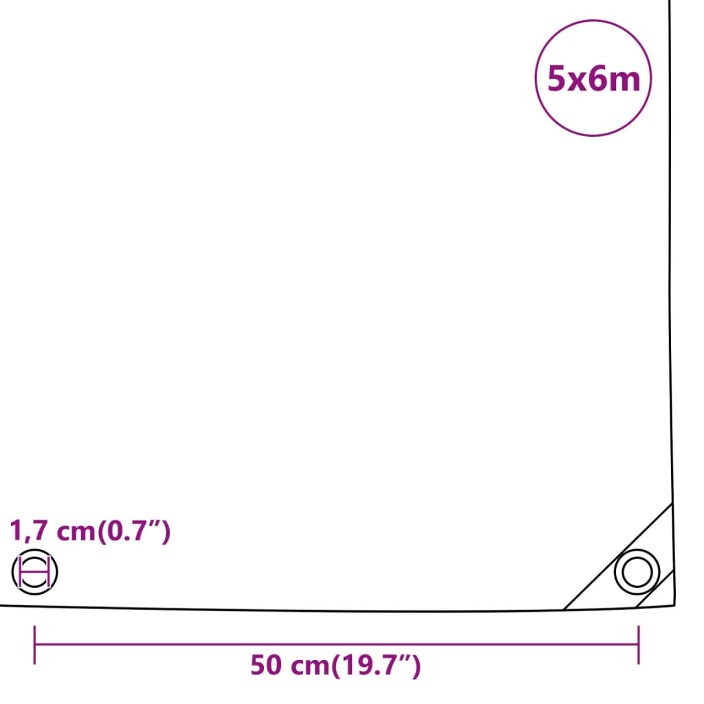 Dekzeil 650 g/m² 5x6 m grijs Afdekdoeken | Creëer jouw Trendy Thuis | Gratis bezorgd & Retour | Trendy.nl