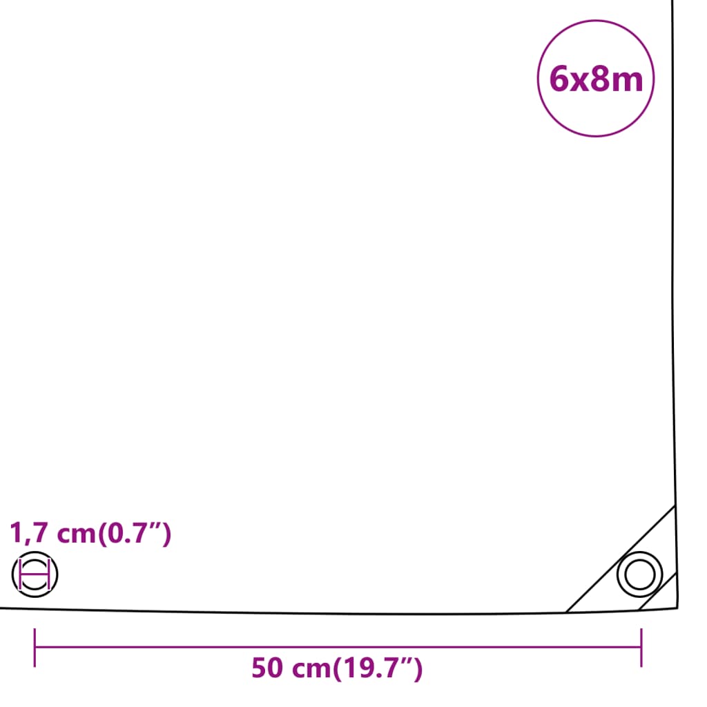 Dekzeil 650 g/m² 6x8 m antracietkleurig Afdekdoeken | Creëer jouw Trendy Thuis | Gratis bezorgd & Retour | Trendy.nl