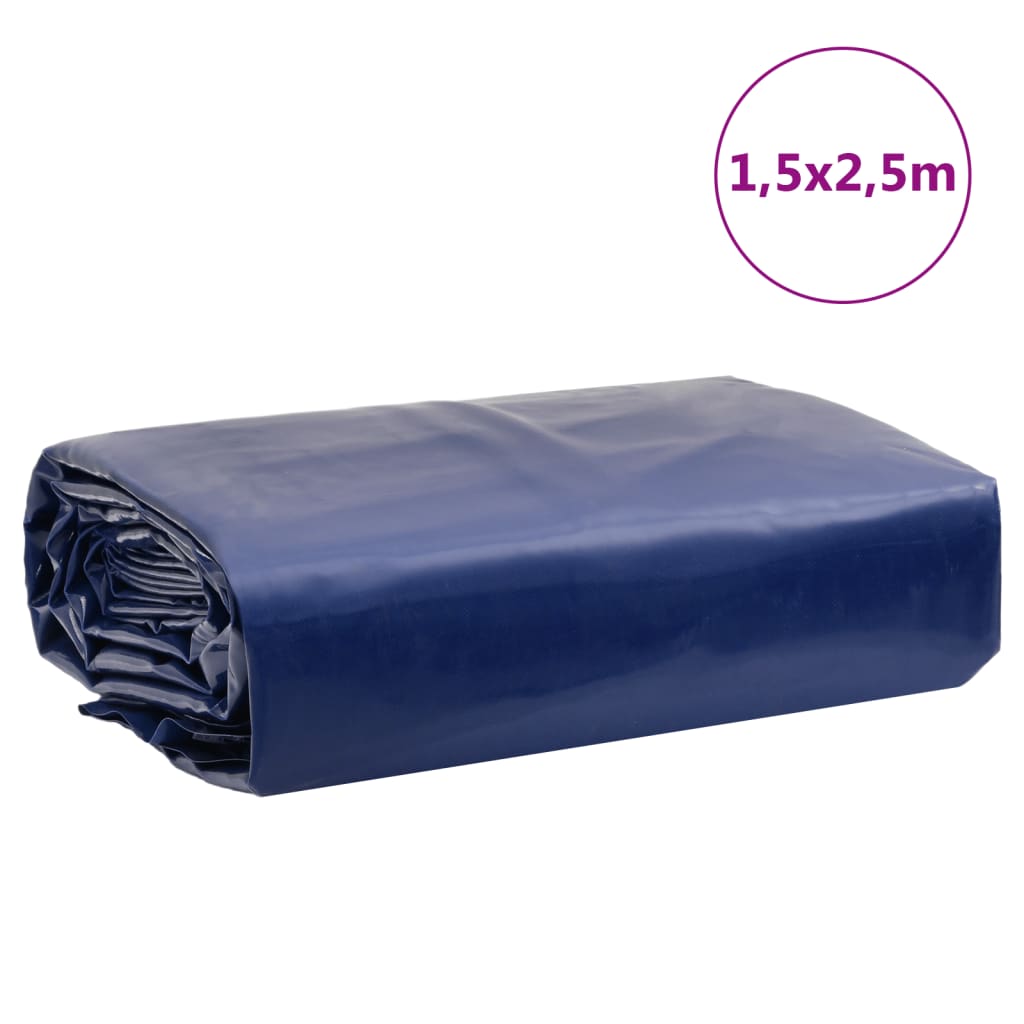 Dekzeil 650 g/m² 1,5x2,5 m blauw