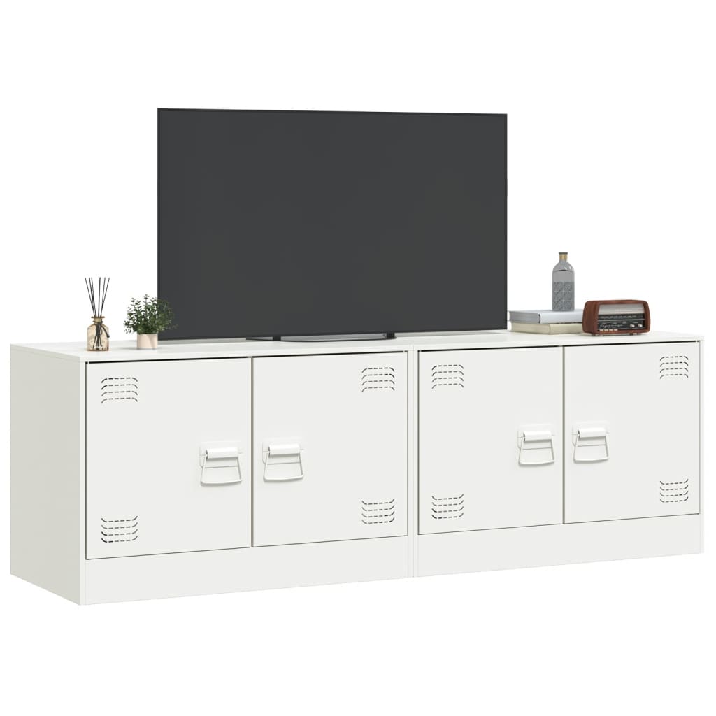 Tv-meubelen 2 st 67x39x44 cm staal wit Tv-meubels | Creëer jouw Trendy Thuis | Gratis bezorgd & Retour | Trendy.nl