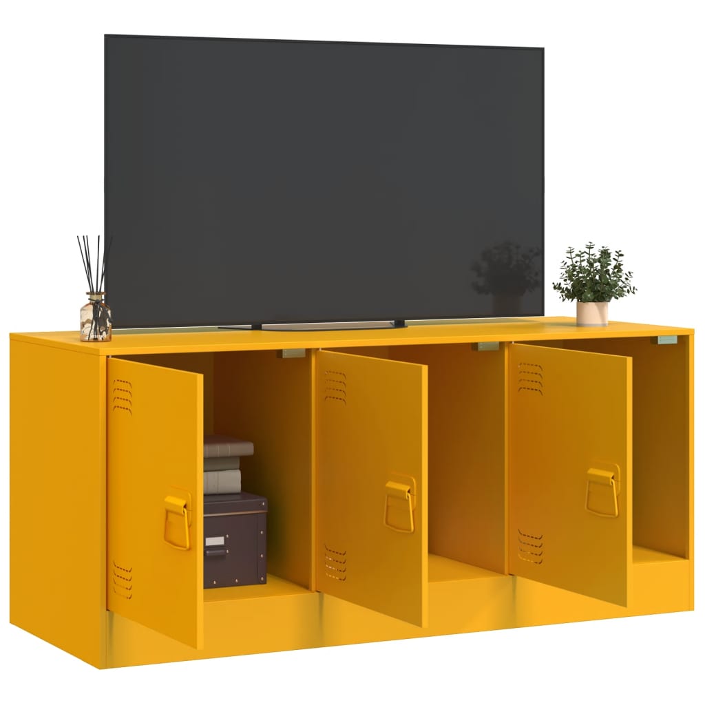 Tv-meubel 99x39x44 cm staal mosterdgeel Tv-meubels | Creëer jouw Trendy Thuis | Gratis bezorgd & Retour | Trendy.nl