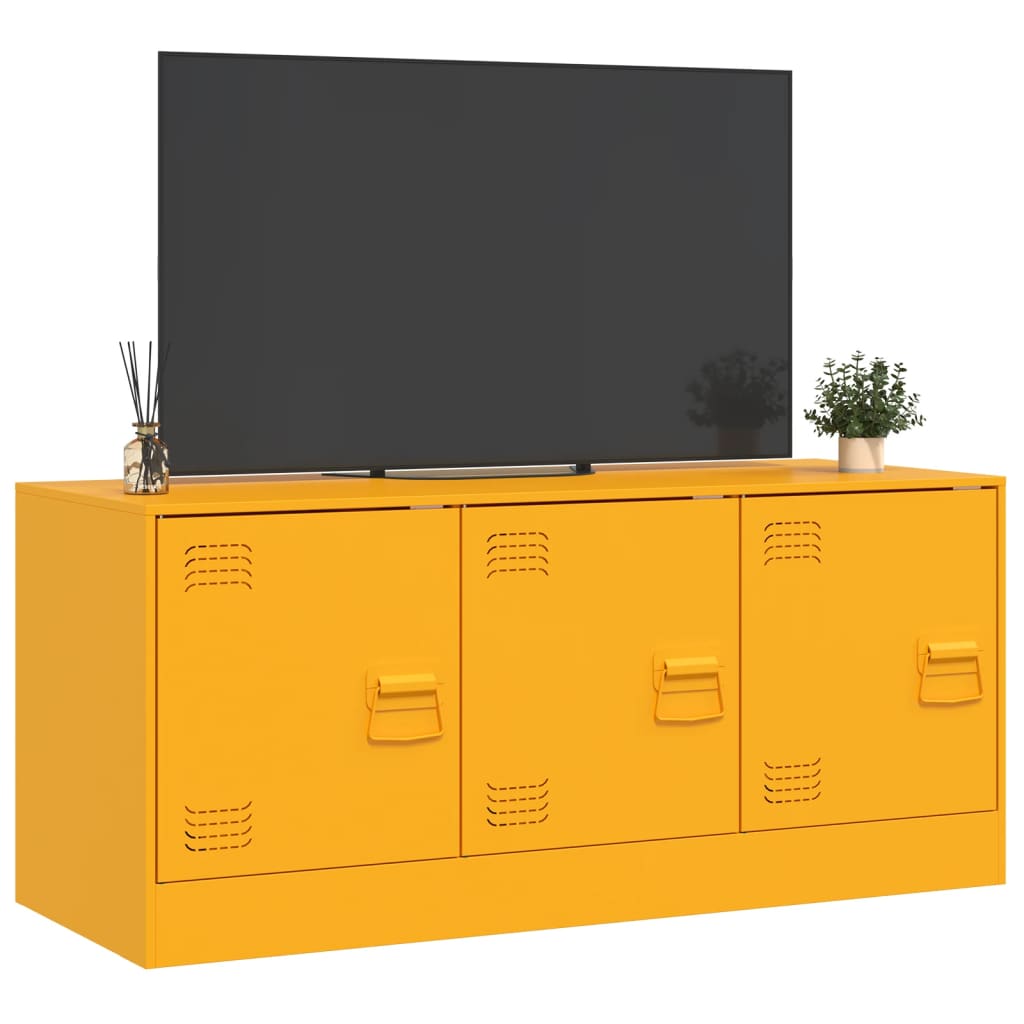 Tv-meubel 99x39x44 cm staal mosterdgeel Tv-meubels | Creëer jouw Trendy Thuis | Gratis bezorgd & Retour | Trendy.nl