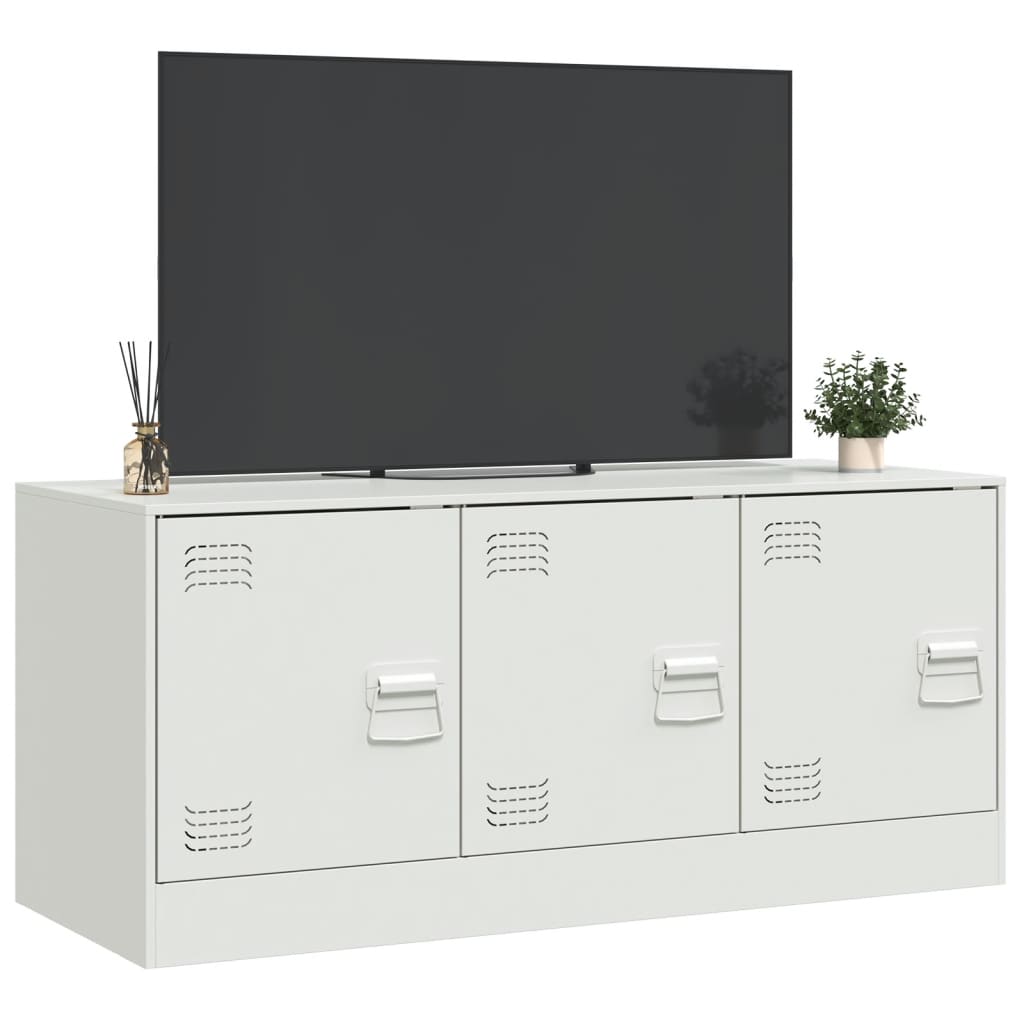 Tv-meubel 99x39x44 cm staal wit Tv-meubels | Creëer jouw Trendy Thuis | Gratis bezorgd & Retour | Trendy.nl