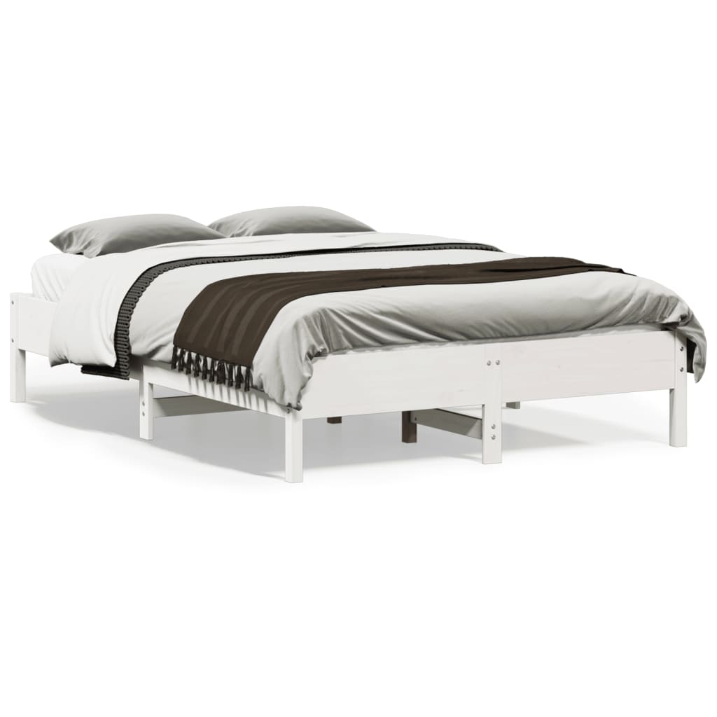 Bedframe zonder matras massief grenenhout wit 140x190 cm Bedden & bedframes | Creëer jouw Trendy Thuis | Gratis bezorgd & Retour | Trendy.nl