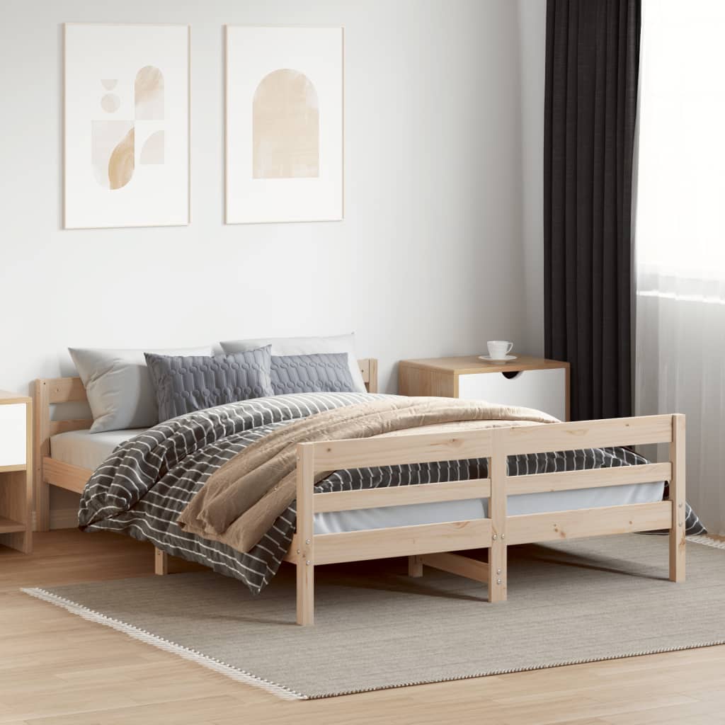 Bedframe zonder matras massief grenenhout 140x200 cm Bedden & bedframes | Creëer jouw Trendy Thuis | Gratis bezorgd & Retour | Trendy.nl