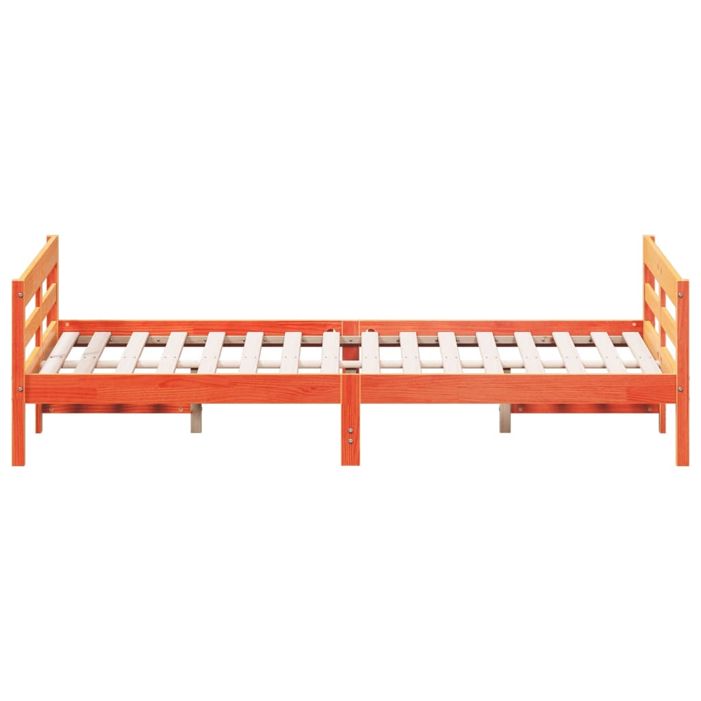 Bedframe zonder matras massief grenenhout wasbruin 140x200 cm Bedden & bedframes | Creëer jouw Trendy Thuis | Gratis bezorgd & Retour | Trendy.nl