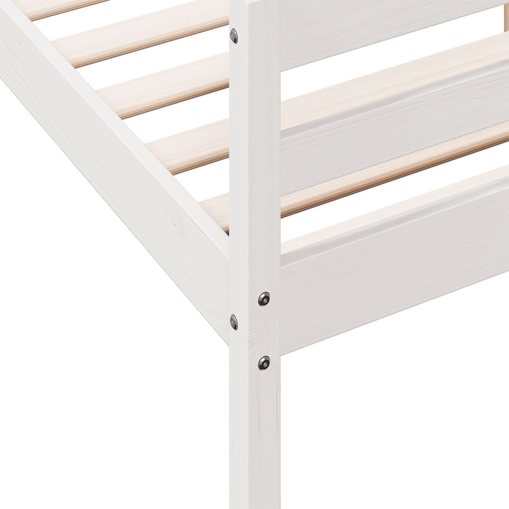 Bedframe met hoofdbord massief grenenhout wit 120x200 cm Bedden & bedframes | Creëer jouw Trendy Thuis | Gratis bezorgd & Retour | Trendy.nl