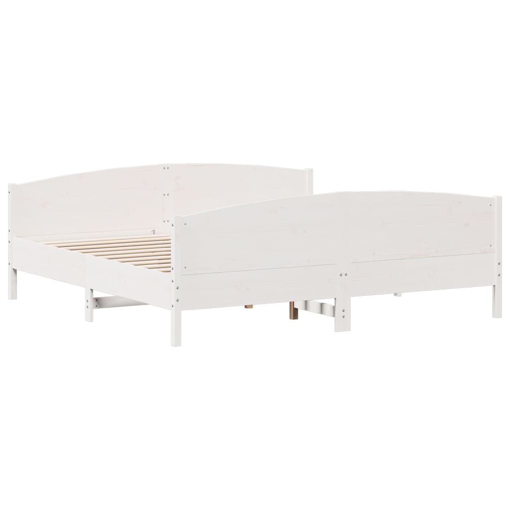 Bedframe zonder matras massief grenenhout wit 180x200 cm Bedden & bedframes | Creëer jouw Trendy Thuis | Gratis bezorgd & Retour | Trendy.nl