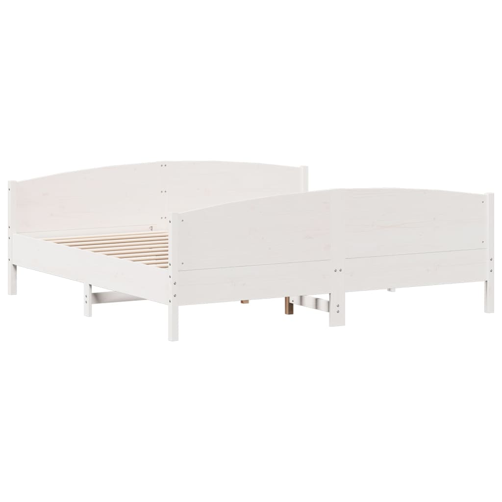 Bedframe zonder matras massief grenenhout wit 180x200 cm Bedden & bedframes | Creëer jouw Trendy Thuis | Gratis bezorgd & Retour | Trendy.nl