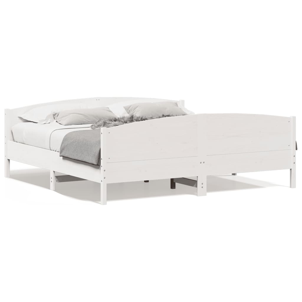 Bedframe zonder matras massief grenenhout wit 180x200 cm Bedden & bedframes | Creëer jouw Trendy Thuis | Gratis bezorgd & Retour | Trendy.nl