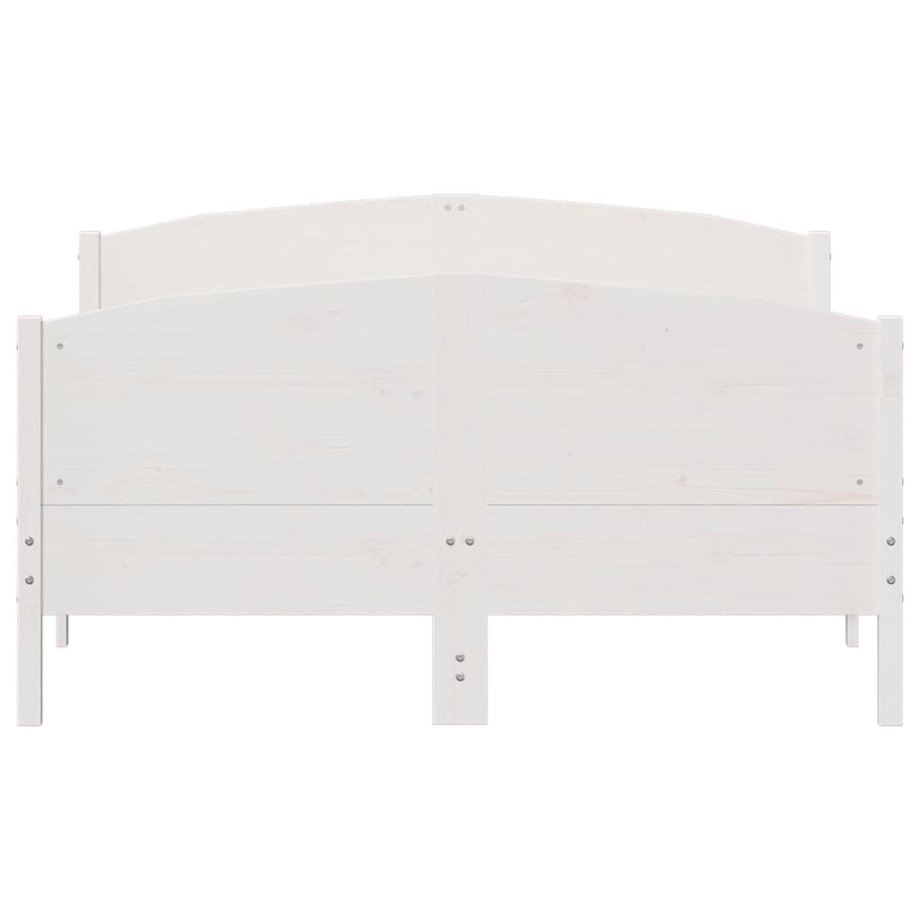 Bedframe zonder matras massief grenenhout wit 120x200 cm