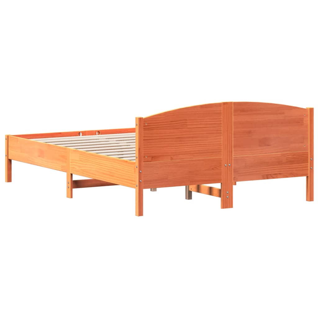 Bedframe zonder matras massief grenenhout wasbruin 150x200 cm Bedden & bedframes | Creëer jouw Trendy Thuis | Gratis bezorgd & Retour | Trendy.nl