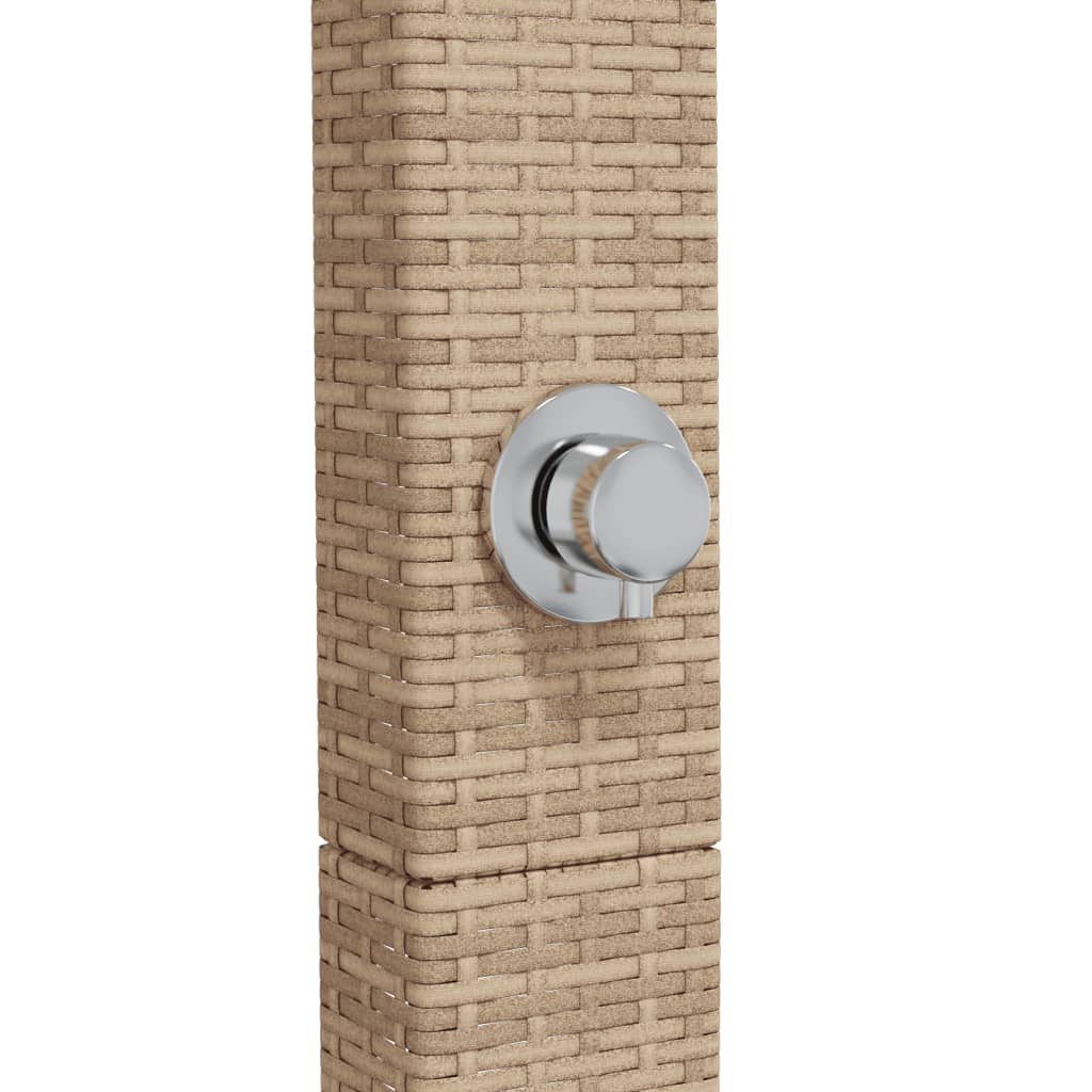 Buitendouche 50x55x224 cm poly rattan en acaciahout beige Accessoires voor zwembaden & spa's | Creëer jouw Trendy Thuis | Gratis bezorgd & Retour | Trendy.nl