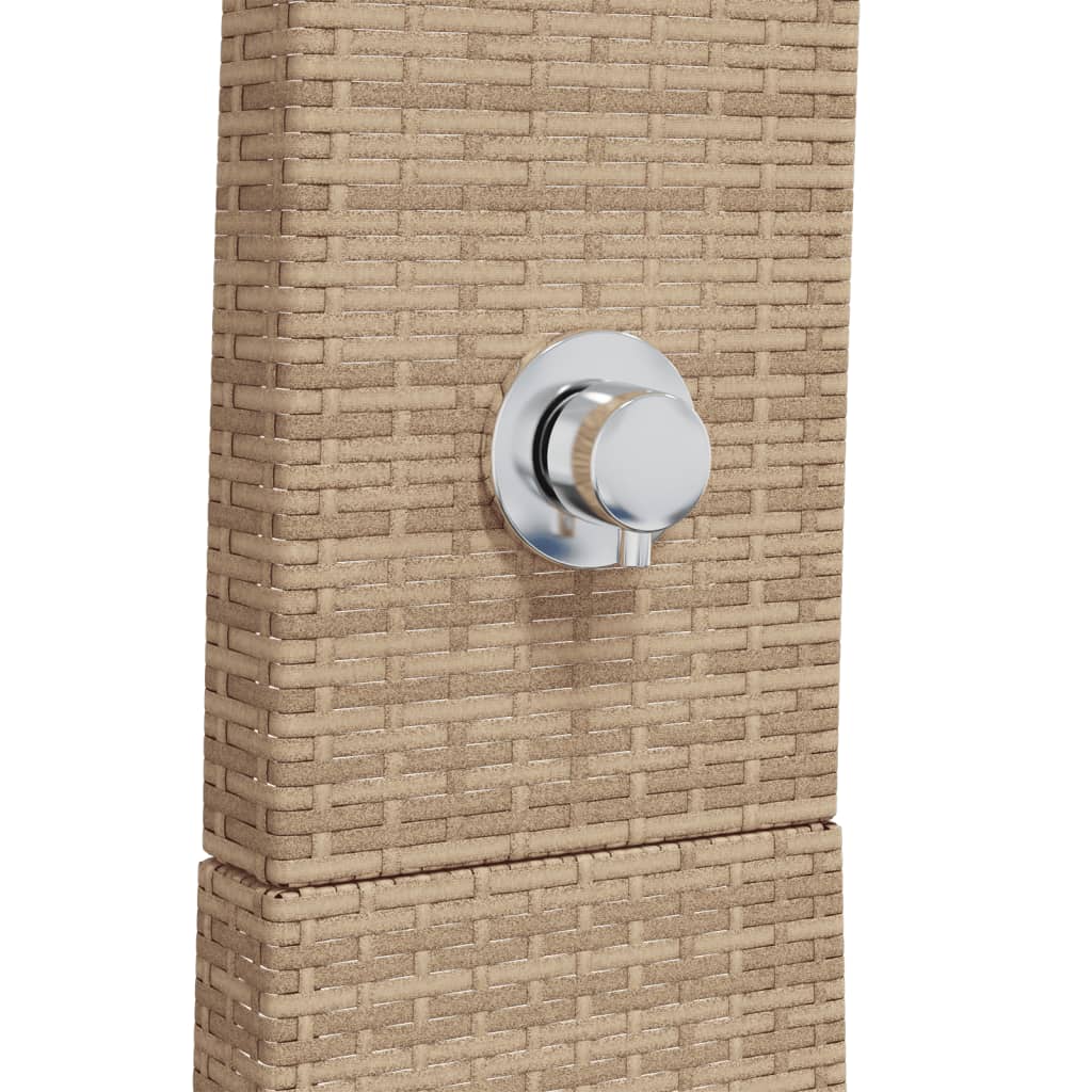 Buitendouche 55x60x224 cm poly rattan en acaciahout beige Accessoires voor zwembaden & spa's | Creëer jouw Trendy Thuis | Gratis bezorgd & Retour | Trendy.nl