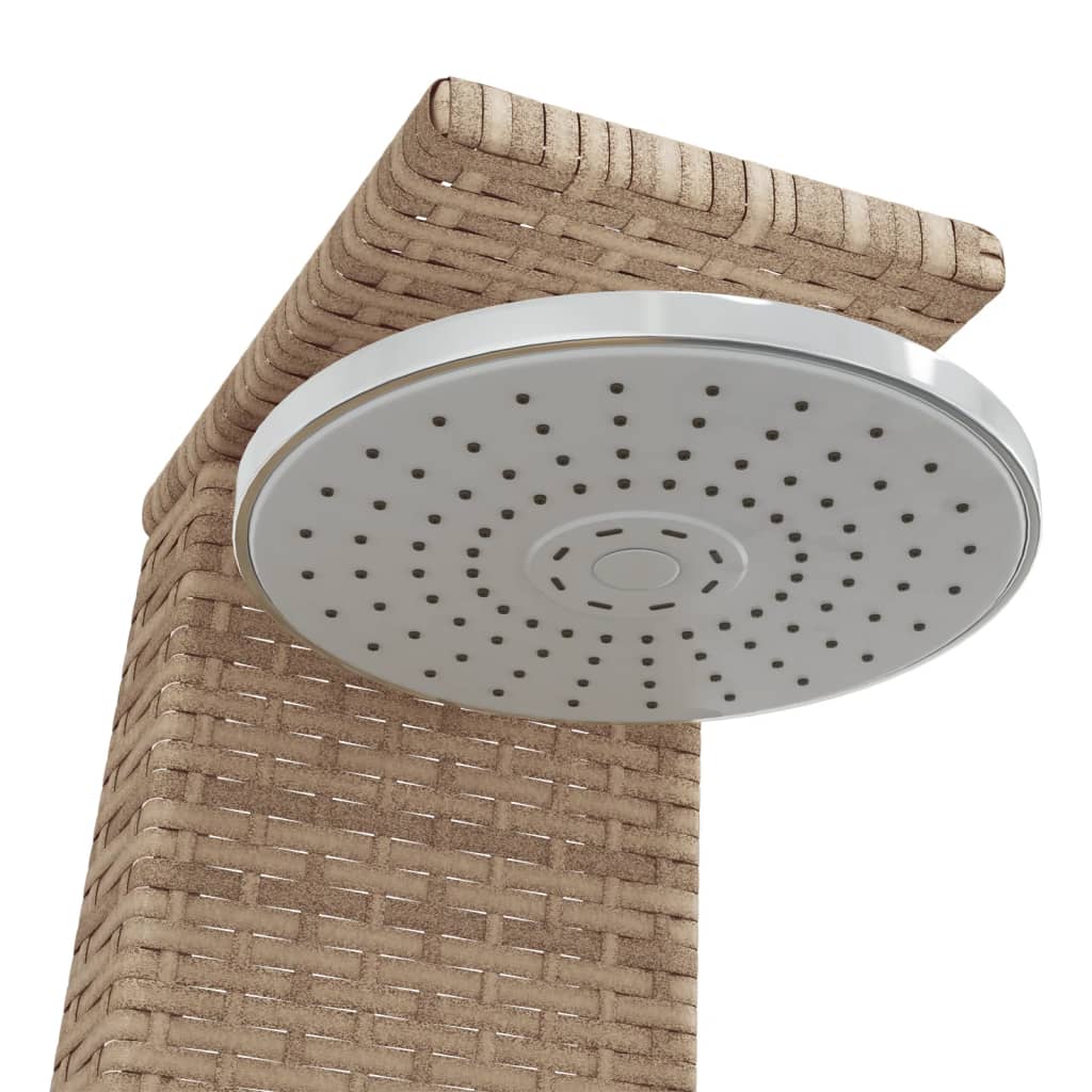 Buitendouche 55x60x224 cm poly rattan en acaciahout beige Accessoires voor zwembaden & spa's | Creëer jouw Trendy Thuis | Gratis bezorgd & Retour | Trendy.nl