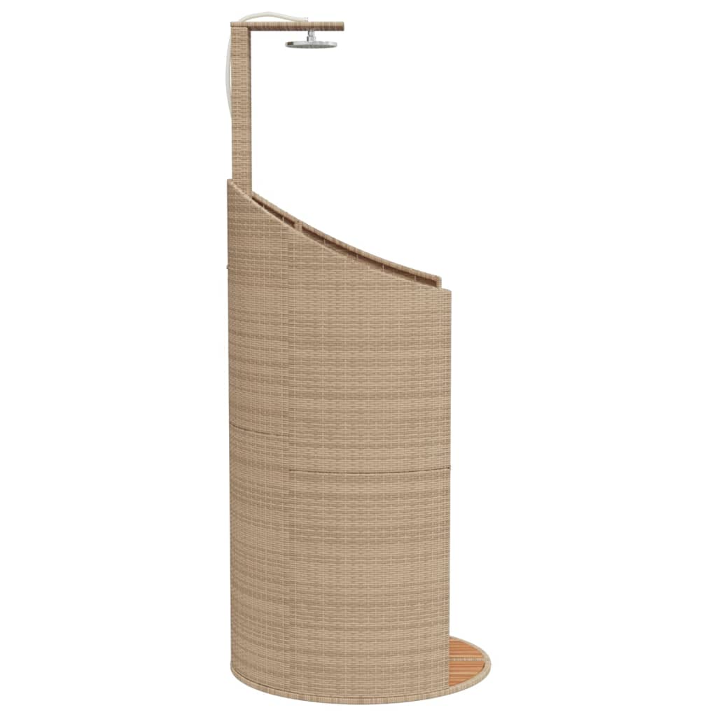 Buitendouche 100x100x241,5 cm poly rattan en acaciahout beige Accessoires voor zwembaden & spa's | Creëer jouw Trendy Thuis | Gratis bezorgd & Retour | Trendy.nl