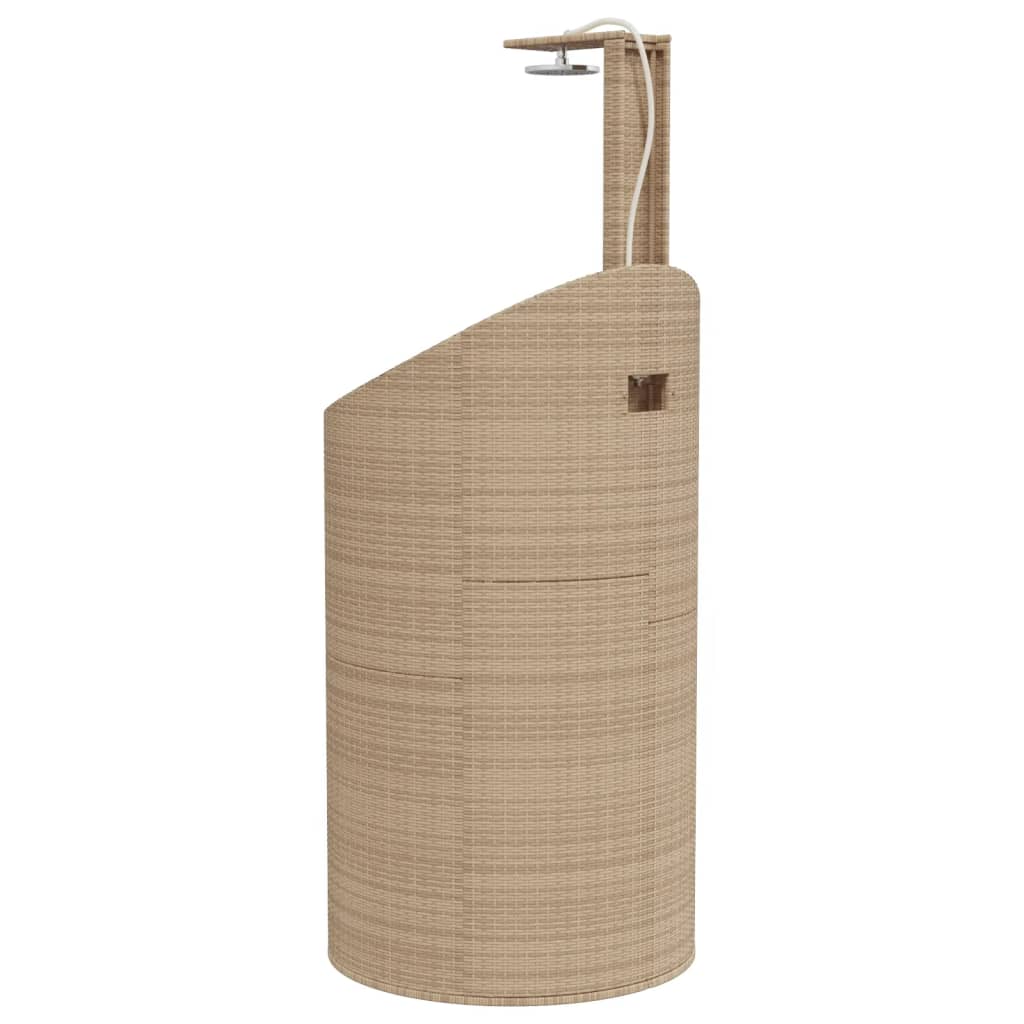 Buitendouche 100x100x241,5 cm poly rattan en acaciahout beige Accessoires voor zwembaden & spa's | Creëer jouw Trendy Thuis | Gratis bezorgd & Retour | Trendy.nl