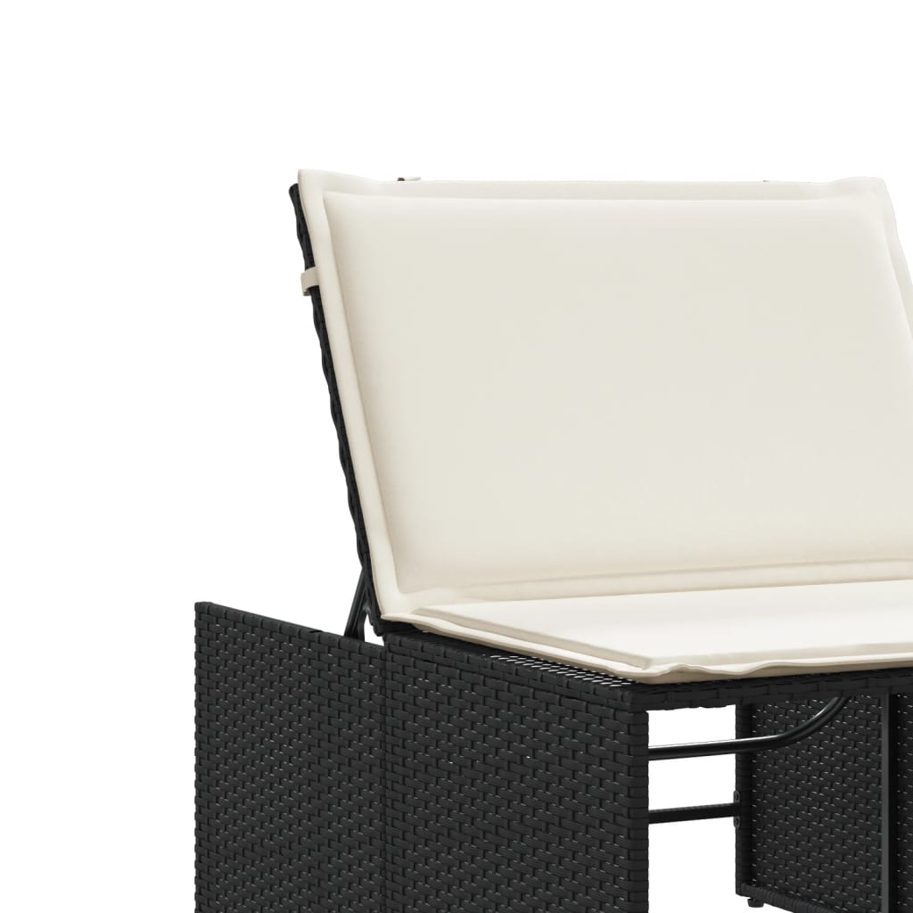 Ligbedden 2 st met tafel poly rattan zwart Ligstoelen | Creëer jouw Trendy Thuis | Gratis bezorgd & Retour | Trendy.nl