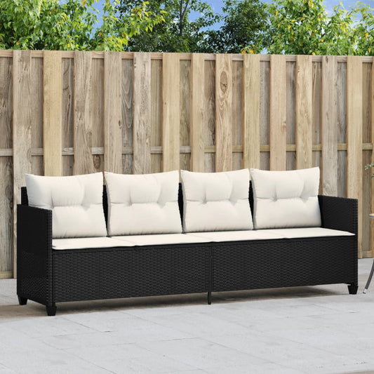 Ligbed met kussens poly rattan zwart Ligstoelen | Creëer jouw Trendy Thuis | Gratis bezorgd & Retour | Trendy.nl