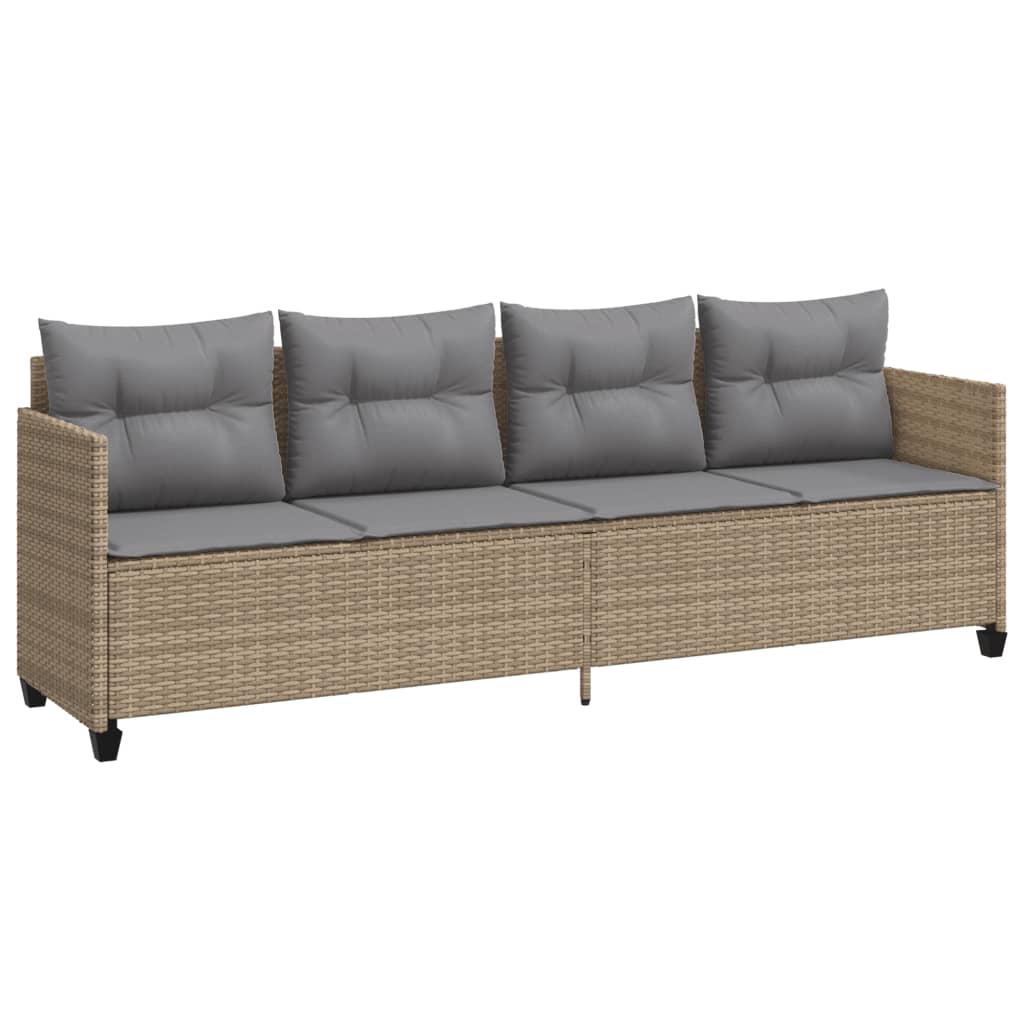 Ligbed met kussens poly rattan beige Ligstoelen | Creëer jouw Trendy Thuis | Gratis bezorgd & Retour | Trendy.nl