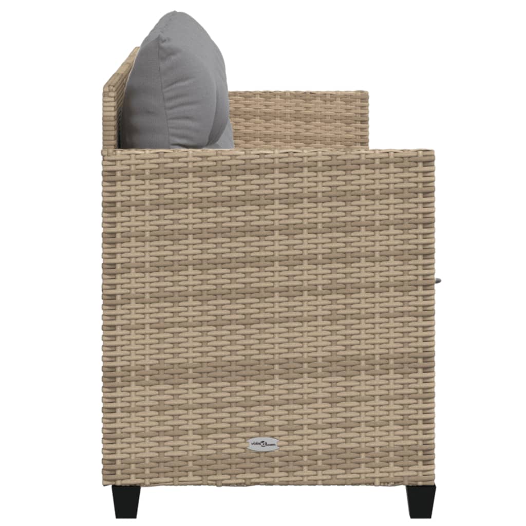 Ligbed met kussens poly rattan beige Ligstoelen | Creëer jouw Trendy Thuis | Gratis bezorgd & Retour | Trendy.nl